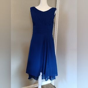 NWOT A-Symetrical Cocktail Dress, Size 6, Blue